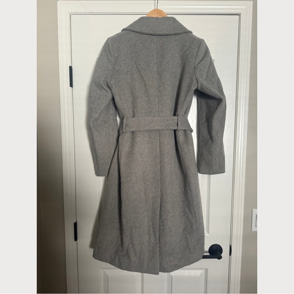 H&M wool-blend coat in grey melange size 6 - Picture 4 of 10